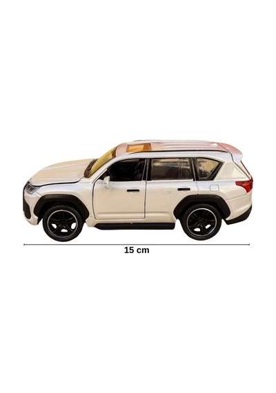 1:32 Ölçek Metal Model Araba Lx600 Lüks Suv Jip - Işıklı Sesli Çek Bırak - Beyaz