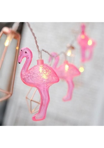 10&amp Apos Lu Pilli Led Flamingo Dekoratif Işık Zinciri Aydınlat