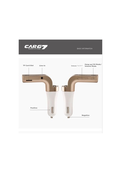 Bluetooth Araç Kiti Carg7 Bluetooth Araç Fm Transmitter Usb Girişli