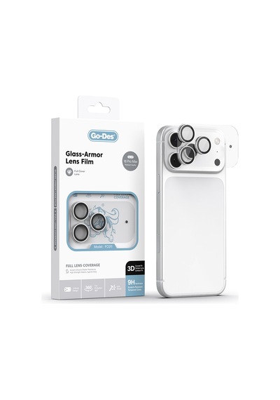 İphone 18 Pro Max Uyumlu Go Des Fc011 Glass Armor Serisi Kamera Lens Koruyucu Gümüş
