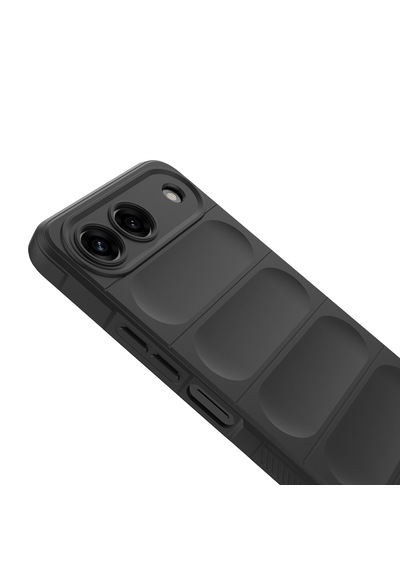 Tecno Spark 40 5g Kılıf Darbe Emici Esnek Tpu Oyuklu Arka Yüzey Tasarımlı Zore Etnik Silikon Kapak Siyah
