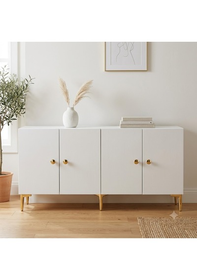 Ka1817bg Simple Konsol Ve Tv Sehpası Beyaz-gold 180cm
