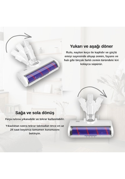 Xiaomi İçin Dreame V8 V9b V9p Şarjlı Turbo Dik Süpürge