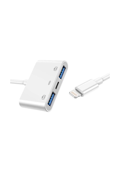 Büro Ev Ofis Cihazları İçin Apple Uyumlu iOS 2hub Usb Camera Adapter