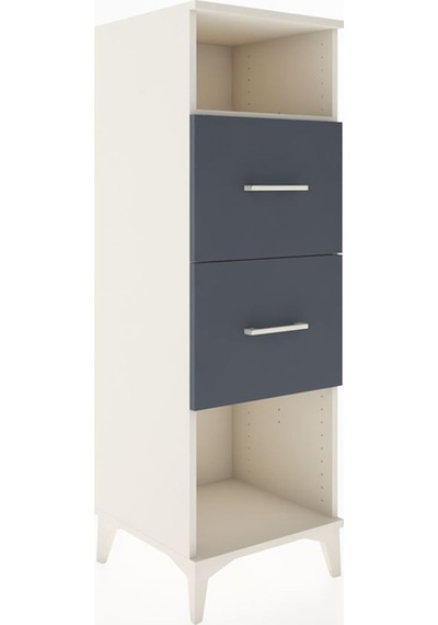 Hyperion Dolap Tek Raflı 2 Çekmeceli 44x44x134 Aytaşı-antrasit Aytaşı
