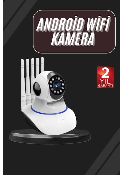 Mey İthalat Led Aydınlatmalı 5 Antenli Motorlu 1080p Wifi Kamera Sensörlü Renkli