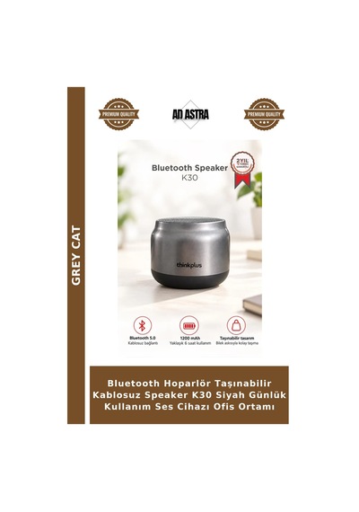 Bluetooth Hoparlör Taşınabilir Kablosuz Speaker K30 Siyah Günlük Kullanım Ses Cihazı Ofis Ortamı
