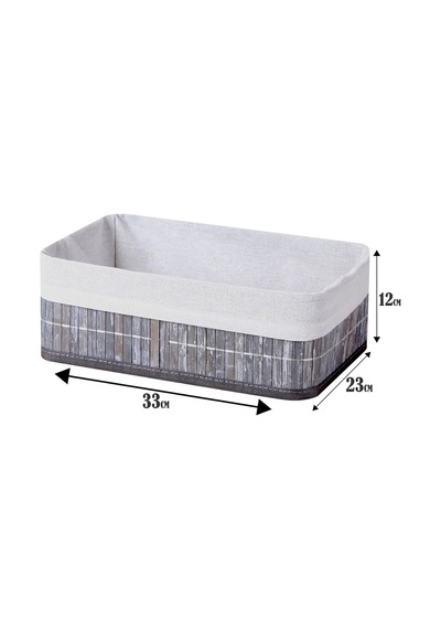 Deconox Bambu Çok Amaçlı Saklama Kutusu Düzenleyici Büyük Boy Organizer, Dekoratif Bambu Düzenleyici Gri 33x23x Diğer