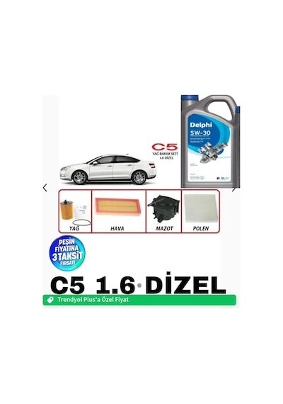 5w30 5lt Dpf Li 2025 Üretim -citroen C5 Euro5 1.6 Dizel 2003-2010