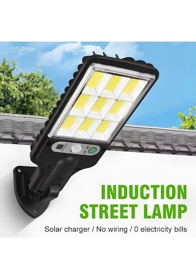 Jouis Solar Güneş Enerjili Sokak Lambası 120 Led - Ip65 Su Geçirmez Uzaktan Kumandalı Ve Hareket Sensörlü Cob Led