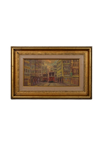 İstiklal'in Kırmızı Tramvayları Ve Beyoğlu Dokusu 27 x 43 CM
