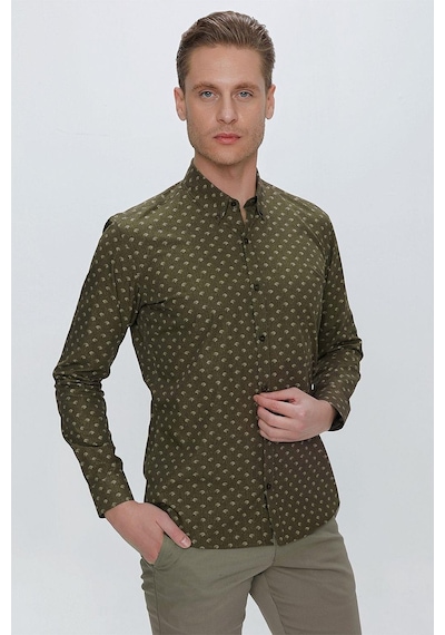 Efor G 1518 Slim Fit Haki Spor Gömlek Haki
