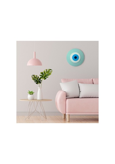 Minimalist Küf Yeşili Nazar Boncuğu El Yapımı Ahşap Büyük Nazarlı 54046330