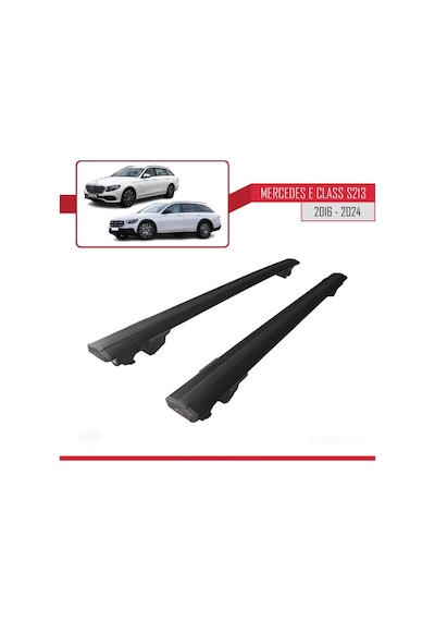 Mercedes E-class S213 2016 Ve Sonrası İle Uyumlu Hook Model Anahtar Kilitli Ara Atkı Tavan Barı Siya