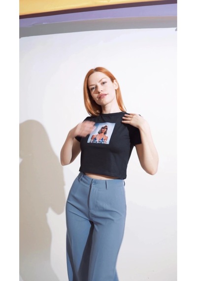 Tarzsokak I'm Not Your Baby Baskılı Oversize Unisex Beyaz Siyah