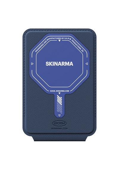 Skinarma Axis Serisi Foldable Stand Özellikli Deri Tasarımlı Kartlık Lacivert Lacivert