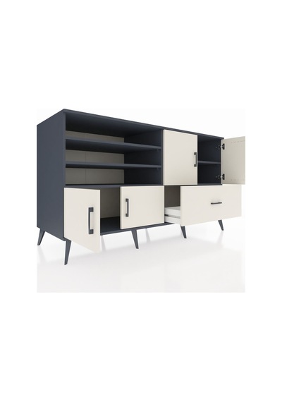 Kronos Konsol 5 Raflı Tek Çekmeceli 4 Kapaklı 176x59x99 Antrasit- Antrasit-aytaşı Kronos Konsol 5 Raflı Tek Çekmeceli 4 Kapaklı 176x59x99 Antrasit- Antrasit-aytaşı