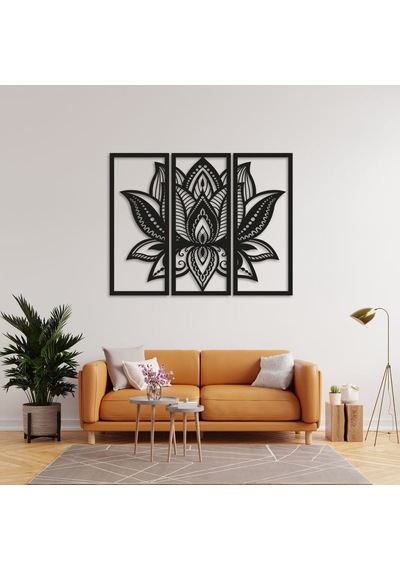 Üç Parça Lotus Metal Duvar Dekoru