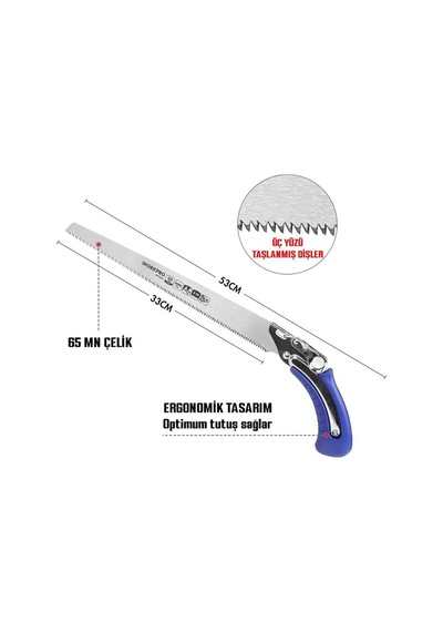 Wp333008 Profesyonel Ağaç Budama Testeresi, 325mm, 8tpı, 65mn Çelik Bıçak, Kauçuk Saplı