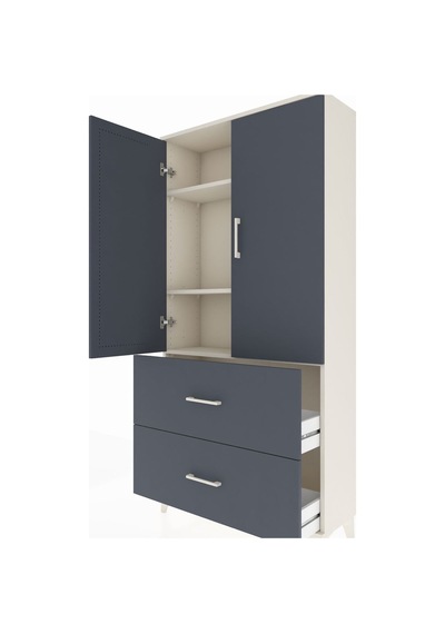 Arges Dolap 3 Raflı 2 Çekmeceli 2 Kapaklı 88x30x182 Aytaşı-an... Aytaşı