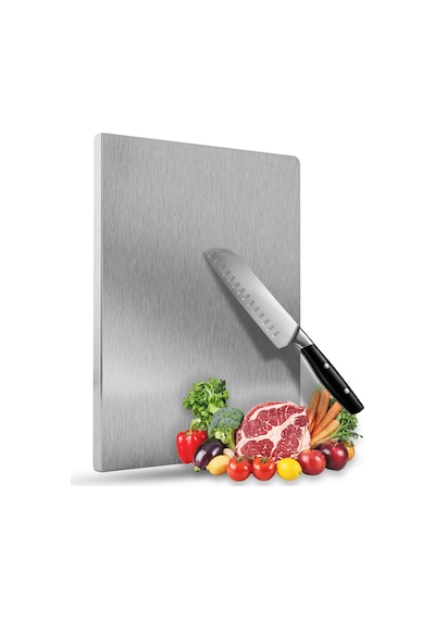 Gkd 40x60 Cm Paslanmaz Çelik Tek Bükümlü Metal Tezgah Koruyucu Kesme Tahtası Hamur Açma Tezgahı Metalik