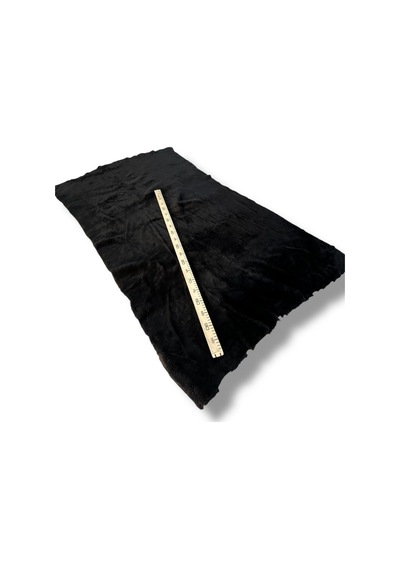 Densewool %90 Yün Sık Dokuma Peluş Kumaş Siyah 140x90 Cm Siyah Siyah