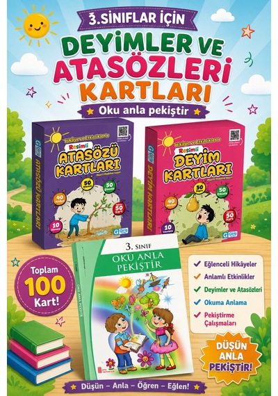 3.sınıflar İçin Atasözleri Ve Deyim Kartları + Oku Anla Pekiştir