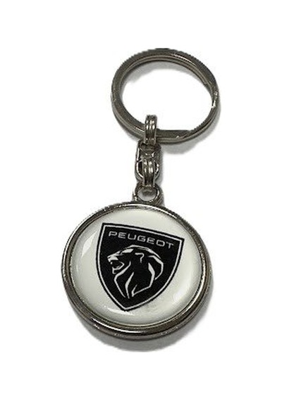 Peugeot Yeni Logolu Metal Otomobil Anahtarlığı 2 Taraf Baskılı