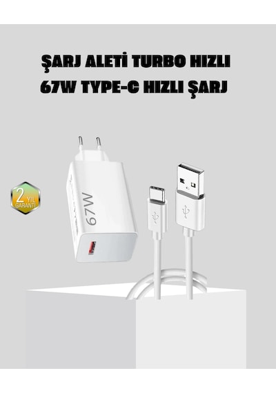 Mey İthalat 67w Süper Hızlı Şarj Adaptörü Ve Kablo Seti Güvenli, Kompakt Ve Ergonomik Tasarım