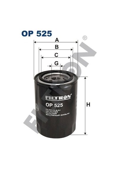 FILTRON OP525 YAĞ FİLTRESİ CADDY (95-04)- GOLF (83-99)- JETTA (80