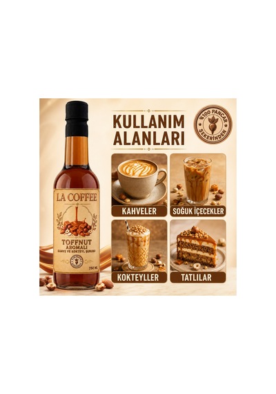 La Coffee Toffee Nut Aromalı Kahve Ve Kokteyl Şurubu 750 Ml - %100 Pancar Şekerli Diğer