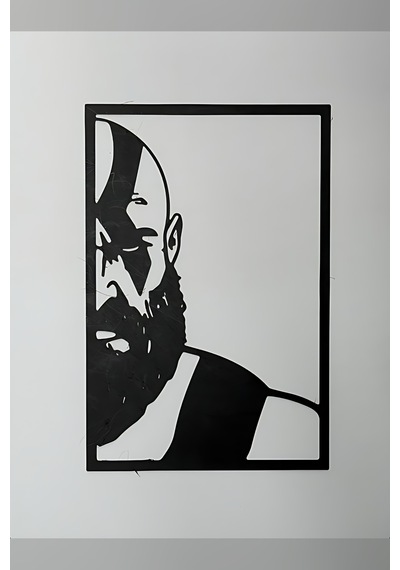 Zeroxo Kratos Silüeti Duvar Panosu Çerçeveli Dekoratif Obje 18x12 Cm