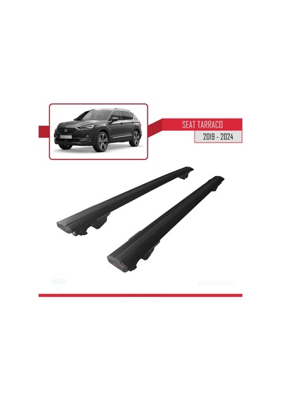 Seat Tarraco 2019 Ve Sonrası İle Uyumlu Hook Model Anahtar Kilitli Ara Atkı Tavan Barı Siyah