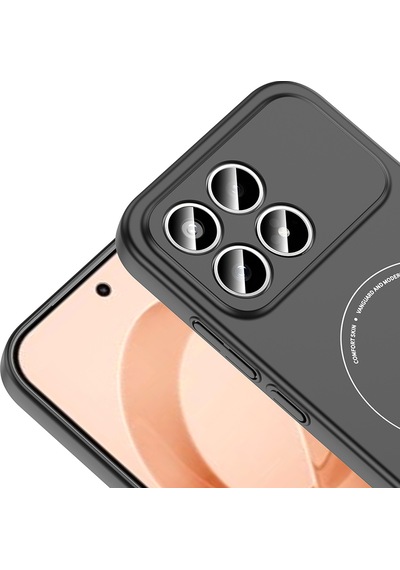 Maks Technology Poco F8 Pro Kılıf M-safe Şarj Özellikli Kamera Korumalı Mkst Elio Sert Pc Kapak - Siyah
