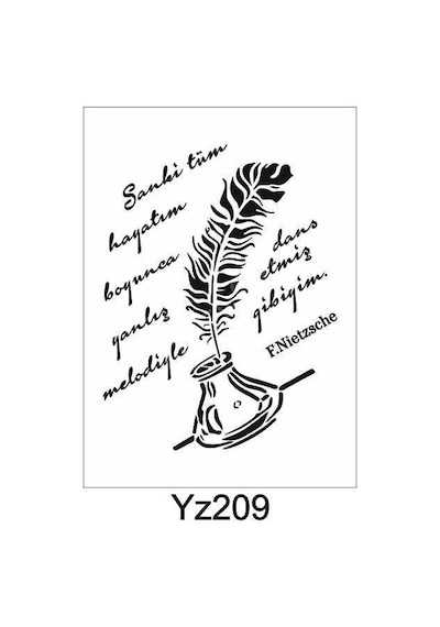 Yazı Desenler Stencil Şablon 21X30 Yz-209