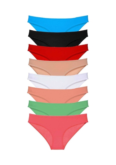 Kadın 8 Adet Süper Eko Set Likralı Kadın Slip Külot Set 5 Çok Renkli