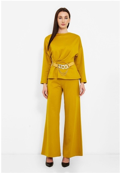 MODATALİKA Kadın Beli Kemerli Bluz Pantolon İkili Takım MODATALİKA Kadın Beli Kemerli Bluz Pantolon İkili Takım