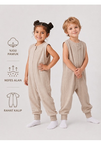 Babyhola 1 Tog Yazlık Çocuk Uyku Tulumu 1-8 Yaş Unisex Kısa Kollu %100 Pamuk Waffle 2702 Kahverengi Babyhola 1 Tog Yazlık Çocuk Uyku Tulumu 1-8 Yaş Unisex Kısa Kollu %100 Pamuk Waffle 2702 Kahverengi