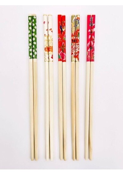 Bambu Chopstick Çubuk Yemek Çubuğu Yıkanabilir Tekrar Kullanılabi Çok Renkli
