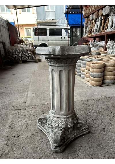 Dekoratif 53cm Vernikli Gri Eskitme Roma Sütun Ev Balkon Bahçe Dekorasyon Bohem Heykel Biblo Diğer