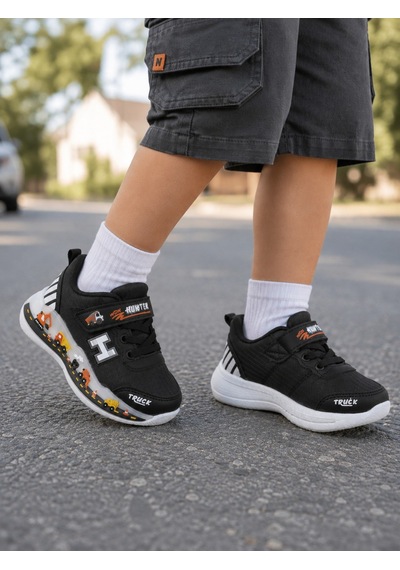 Mini Bonito Kız Erkek Çocuk Sneakers Spor Ayakkabı Desenli Tabanlı Modern Günlük Rahat Çocuk Ayakkabısı Siyah Mini Bonito Kız Erkek Çocuk Sneakers Spor Ayakkabı Desenli Tabanlı Modern Günlük Rahat Çocuk Ayakkabısı Siyah