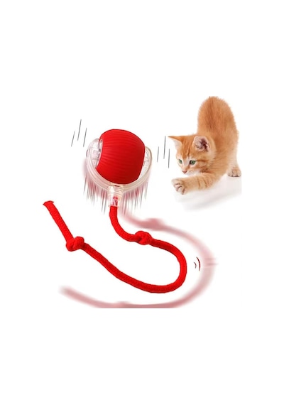 Shineyee 3 Pcs Akıllı Kedi Oyuncağı, Usb Şarjlı, Led Işıklı, 3 Modlu, Otomatik Yuvarlanan Top