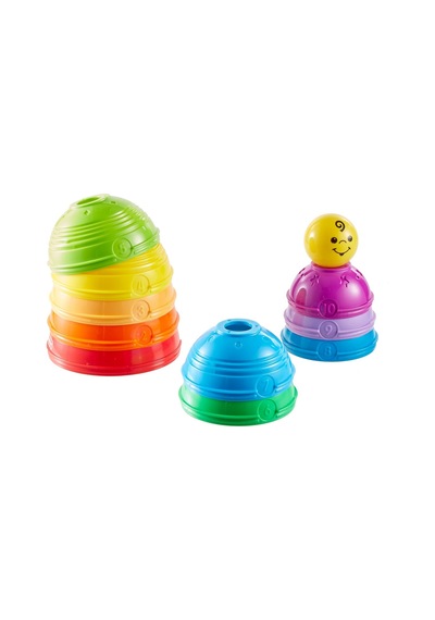 Fisher-price Numaralı Ve Sevimli Yüz Temalı Renkli Plastik Kaplar Bebekler İçin İnce Motor Becerisi Geliştirici Oyuncak