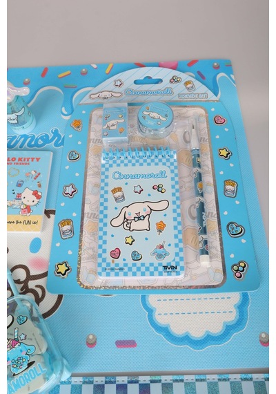 Sweet Bow Collection Lisanslı Cinnamoroll 21 Parça Kırtasiye Seti Okul Etiketi,resim Defteri,çıtçıt Dosya Diğer