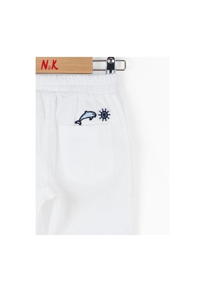 Nk Kids Erkek Bebek Pamuklu Yunus Pantolon-13969 Beyaz