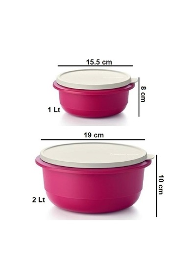 Miksim 2'li Saklama Hazırlama Kabı 1-2 Lt Fuşya Miks Fuşya