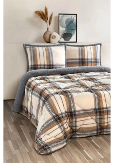 Comforter Çift Kişilik Yorgan Set Volenta Gri Renkli