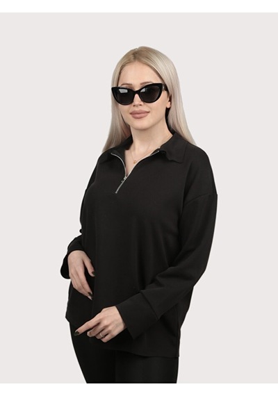 Zarif Fermuarlı Sweatshirt 001
