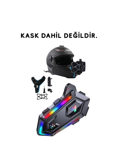 Avantaj Paketi Motorsiklet Kask Interkom Kulaklık Ve Kask Telefon Tutucu Aparatı Rgb Kask Kulaklığı