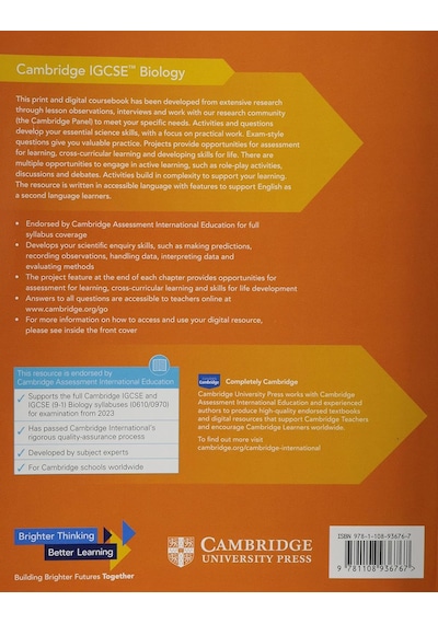 Cambridge Igcse Biology Coursebook With Digital Access 2 Years